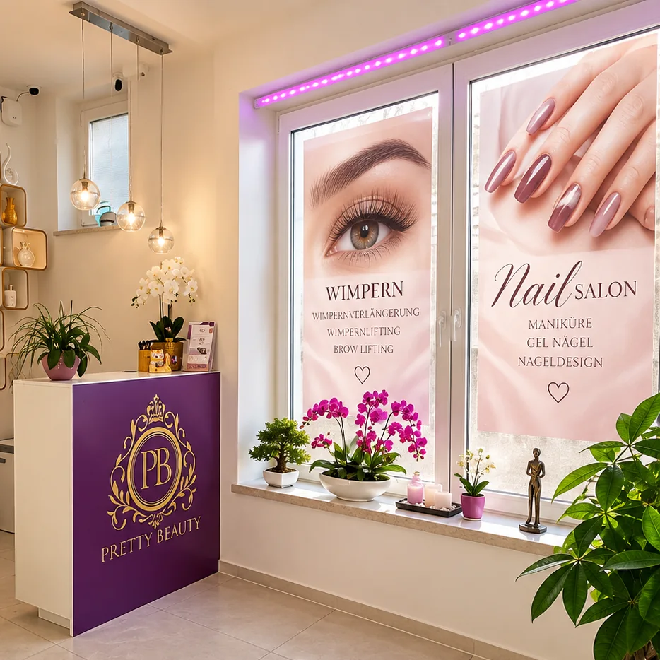 Empfangsbereich von Pretty Beauty in der Schäfflerbachstraße 38, Augsburg